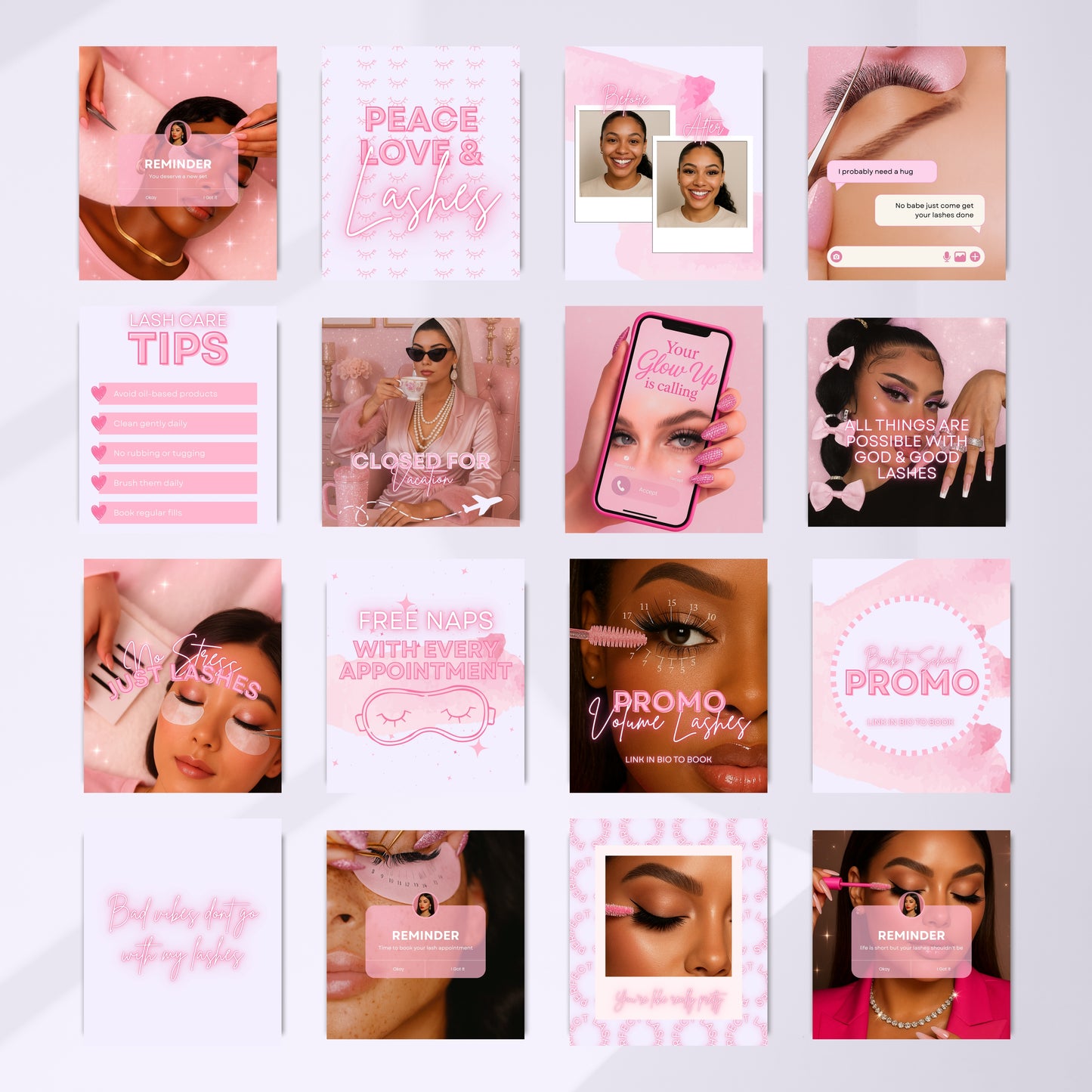 Beauty Boss Starter Duo (Pink + Violet Canva Kits for Beauty/Lash Pros)