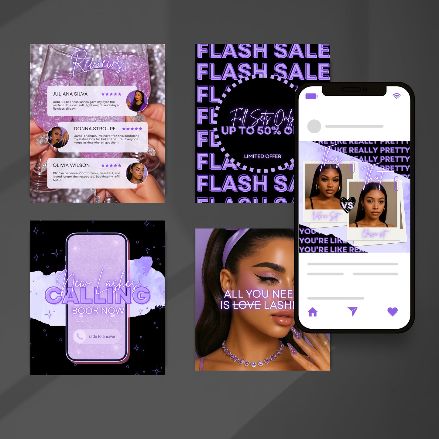 The Pretty Brand Studio Violet Fantasy – Beauty Biz Glow-Up Bundle (5-in-1 Canva Kit)