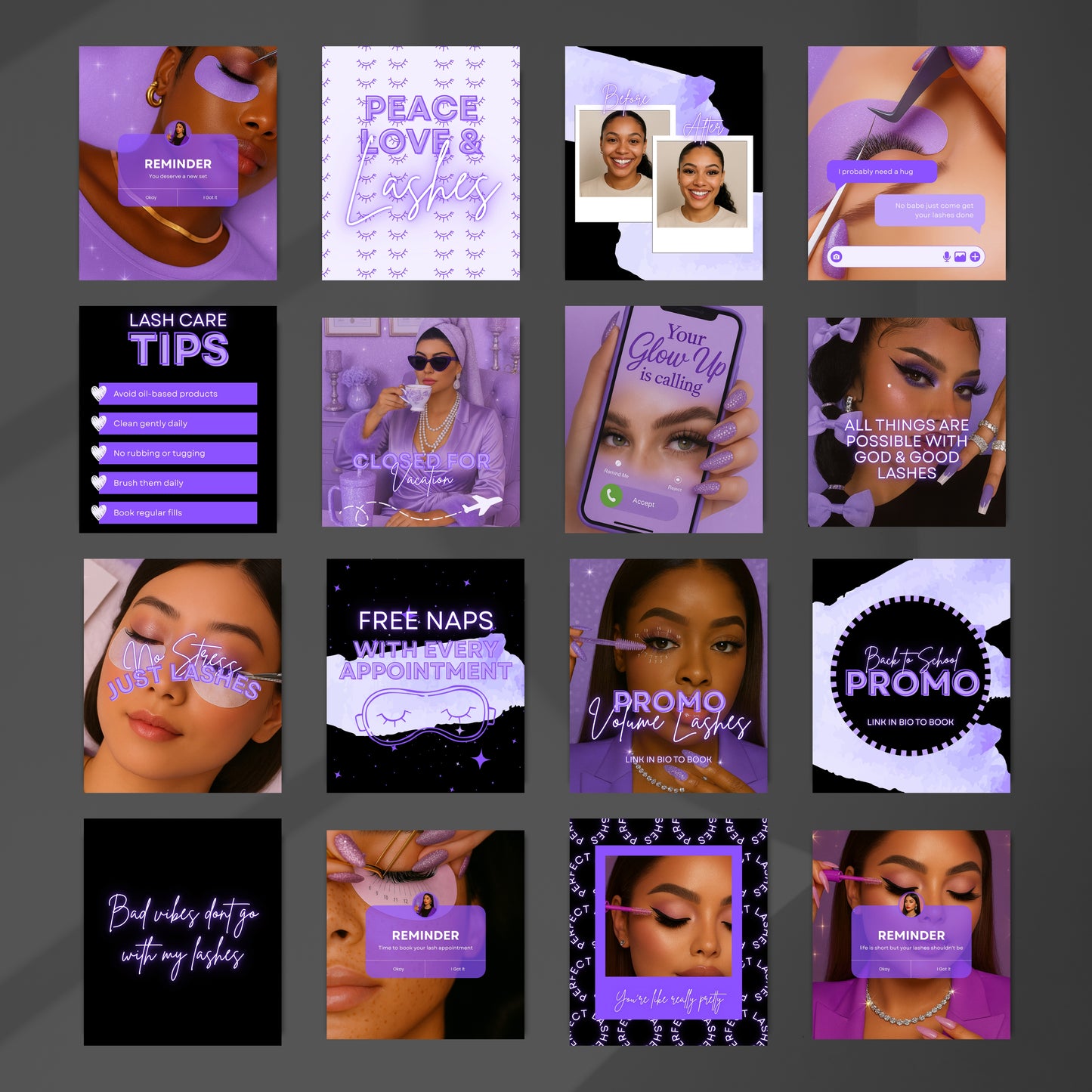 The Pretty Brand Studio Violet Fantasy – Beauty Biz Glow-Up Bundle (5-in-1 Canva Kit)