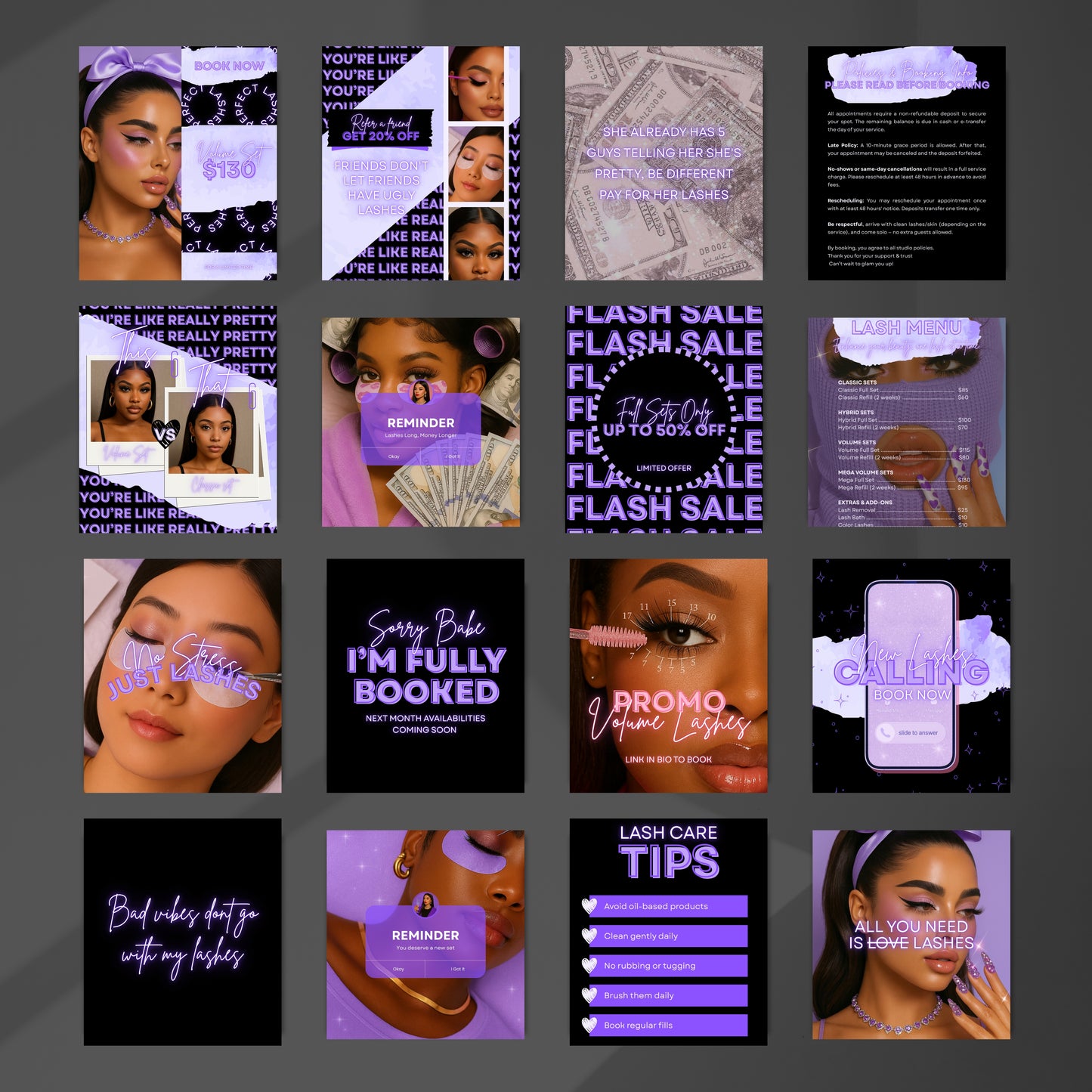 The Pretty Brand Studio Violet Fantasy – Beauty Biz Glow-Up Bundle (5-in-1 Canva Kit)